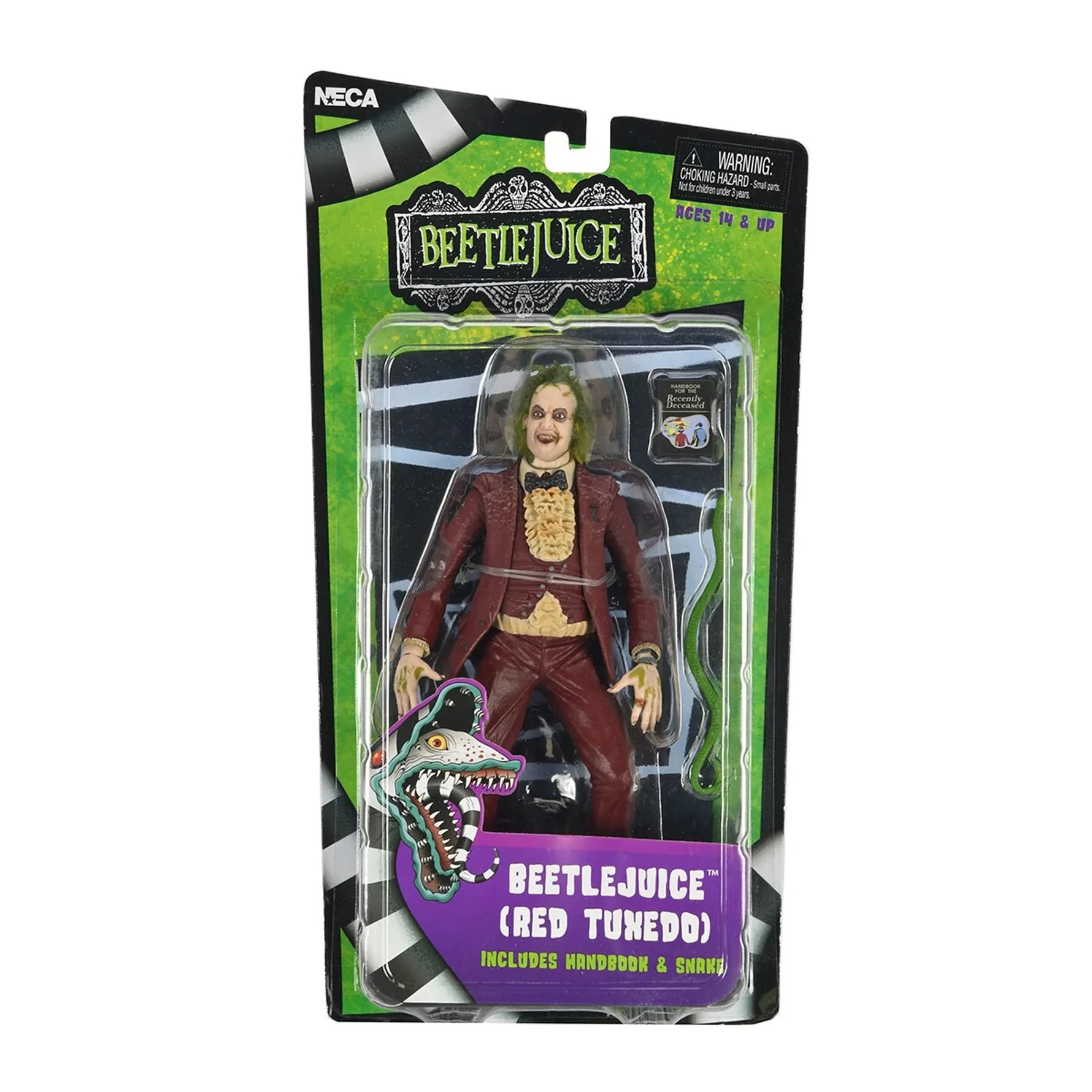 Beetlejuice (1988) - 7" Scale Action Figure – Red Tuxedo Beetlejuice In Blister Packaging